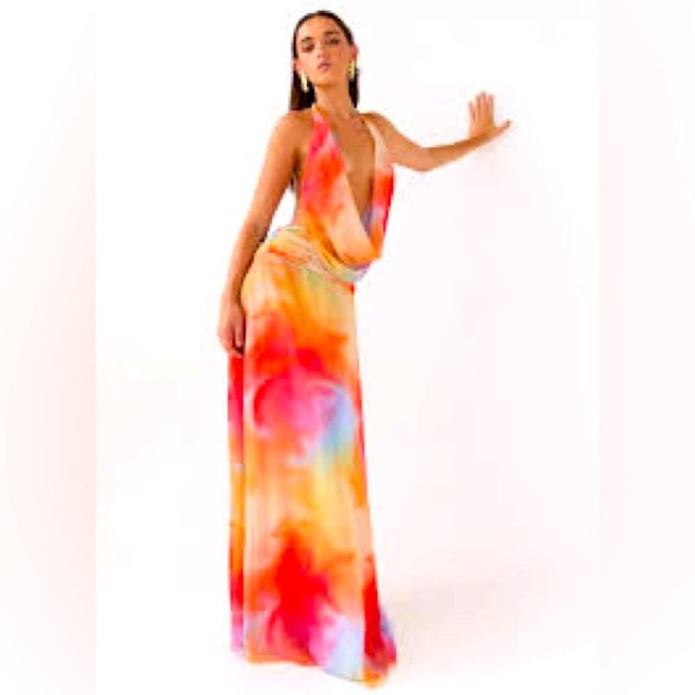 Peppermayo Exclusive - Elysia Chiffon Maxi Dress - Rainbow